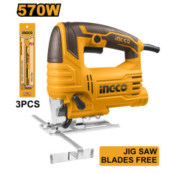 INGCO 570W Jig Saw, 3000 RPM, With 3 PCS Blades INGCO 570W Jig Saw, 3000 RPM, With 3 PCS Blades